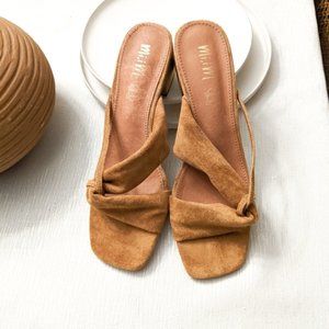 Mi.iM Jackie Slip on Suede Heels Sandals
